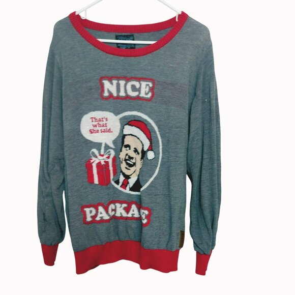 The Office Christmas Sweater XXL Grey & Red With Michael Scott Design - Picture 1 of 6